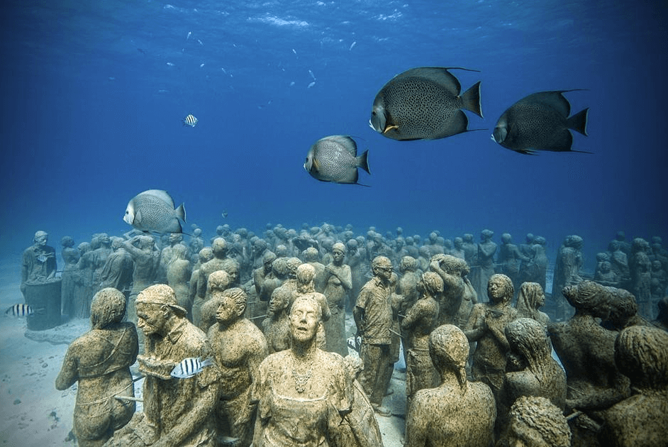 poissons sculptures musée sous-marin de Cancun