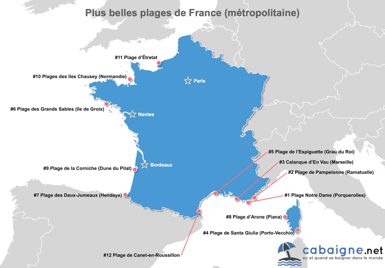 carte des plages de france