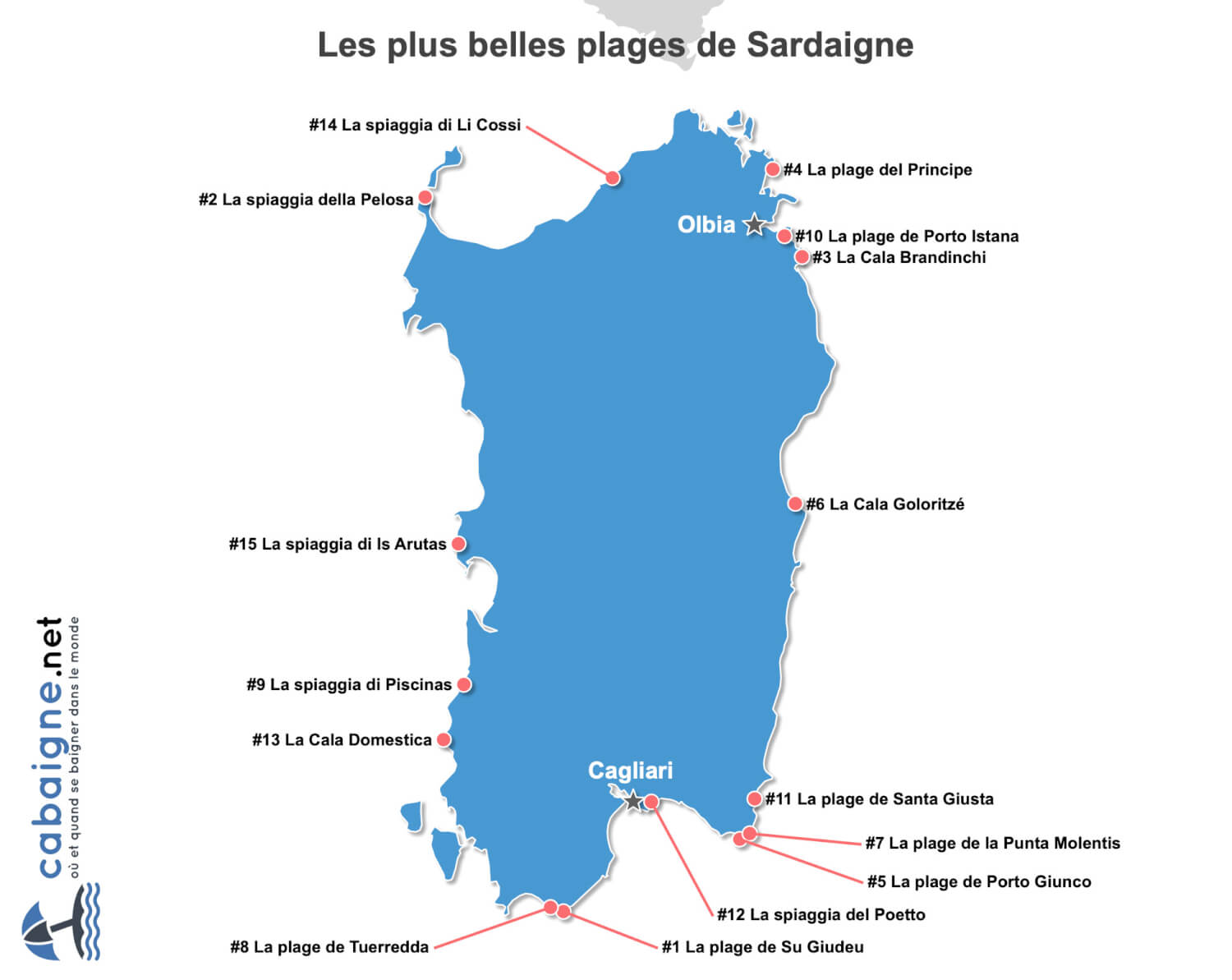 carte sardaigne plage